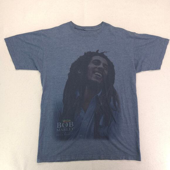 Bob Marley Band Short Sleeve Graphic Pullover T Shirt Mens Size Large L Blue - Picture 2 of 9